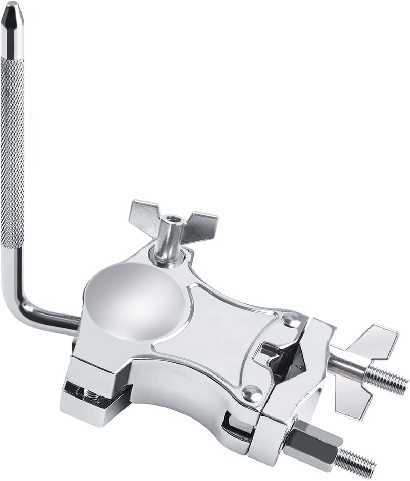 Seteol L-Rod Cowbells Cymbal Clamp, Heavy-Duty Cowbell Mount Percussion Holder Extension Arm Clip, 360°Rotation Universal Mount for Cowbells, Jam Blocks & Handheld Percussion Instrument Accessories - Image 1